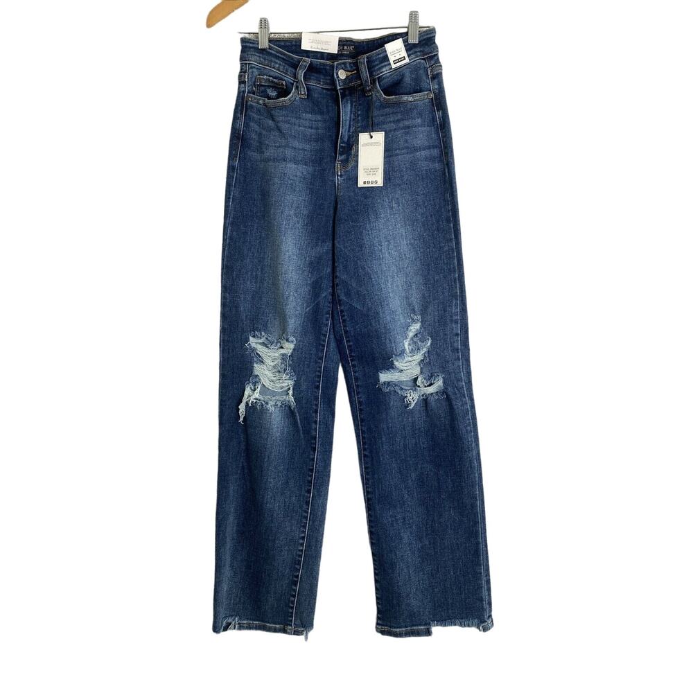 Judy‎ Blue JB82592DK High Rise Straight Fit Womens Distressed Jeans 3/26 NEW